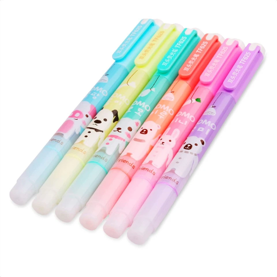 مجموعه نشانگر برجسته 6Pcs Dual Tips